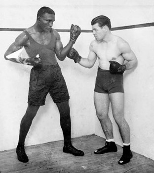 Boxers Tiger Flowers and Mickey Walker posing together