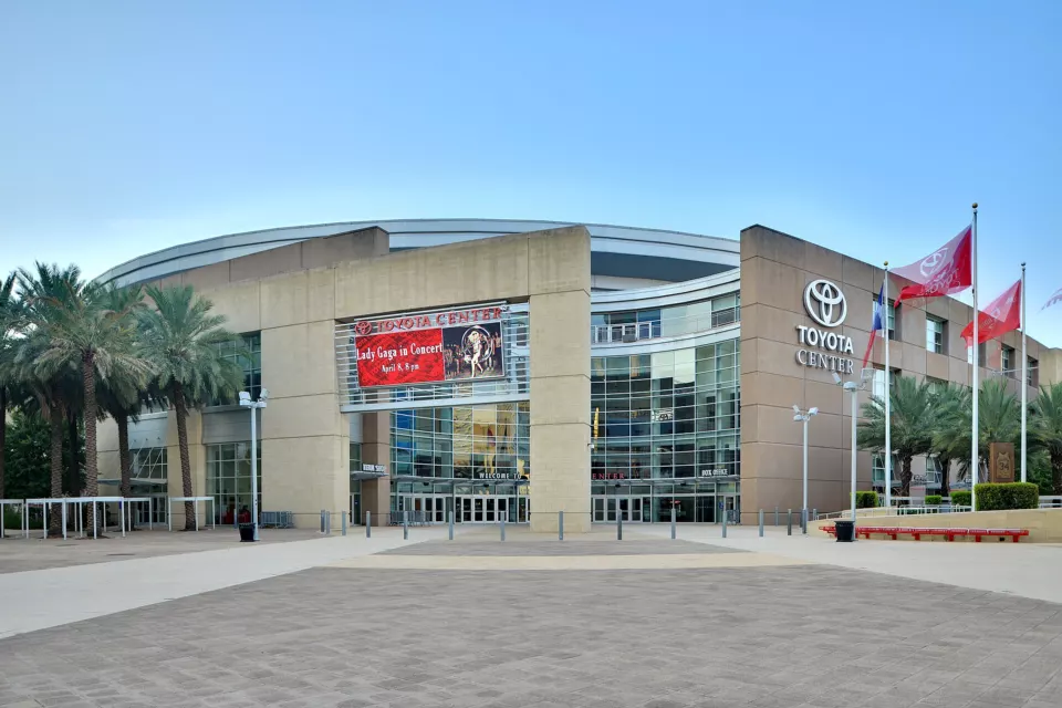 Entrance of the Toyota Center arena in Houston