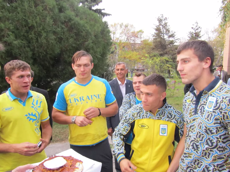 Group of Ukrainian Olympic boxers including Lomachenko and Usyk, 2012
