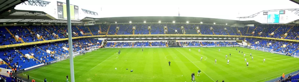 Interior of White Hart Lane football stadium in north London